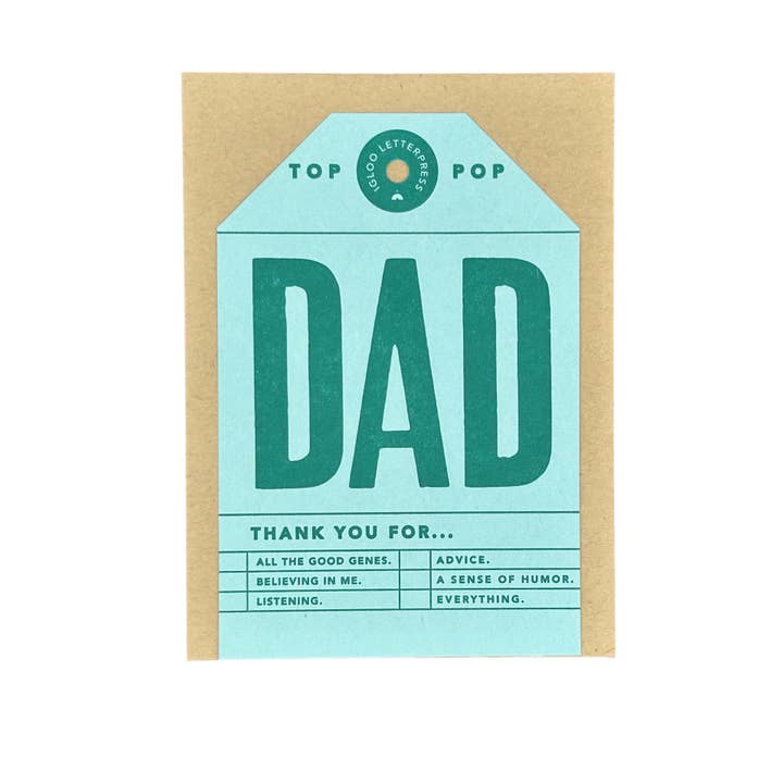 Igloo Letterpress - Wholesale Father's Day Card - Dad Tag Letterpress Card