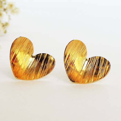 Läckra guld hjärta örhängen för wholesale av Clau Jewelry