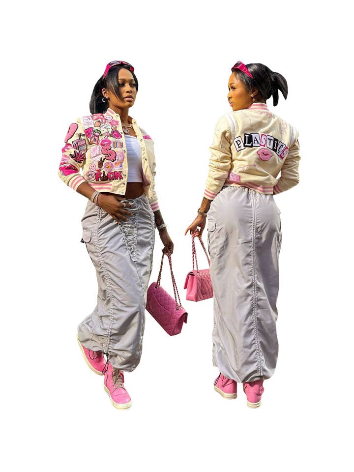 MB Fashion Wholesale - Wholesale Varsity/Baseball Jacket - Women's - MB FASHION PRINTED CASUAL BASEBALL COAT TOP JACKET 3012LY17