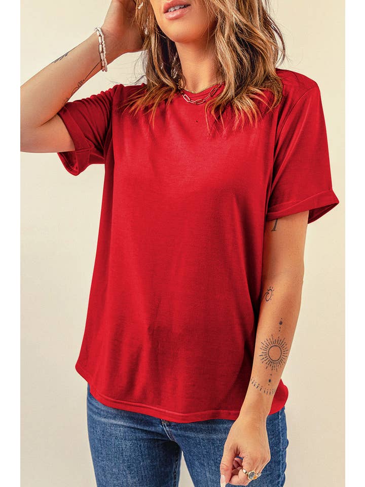 PRETTY BASH - Wholesale T-Shirt - Women's - Solid Short Sleeve Crew Neck Tee21