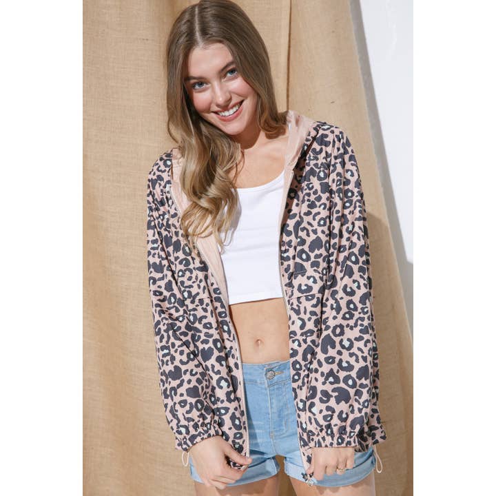 Sweet Generis - Wholesale Windbreaker - Women's - Rev. Contrast Print Zipup Hoodie - Outdoor Style10