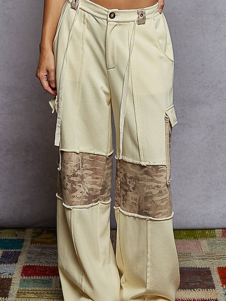 French terry big pockets on side straight knit pants for wholesale by Pol Clothing