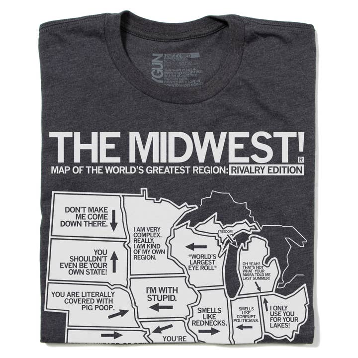 Midwest Rivalry Map for wholesale by RAYGUN