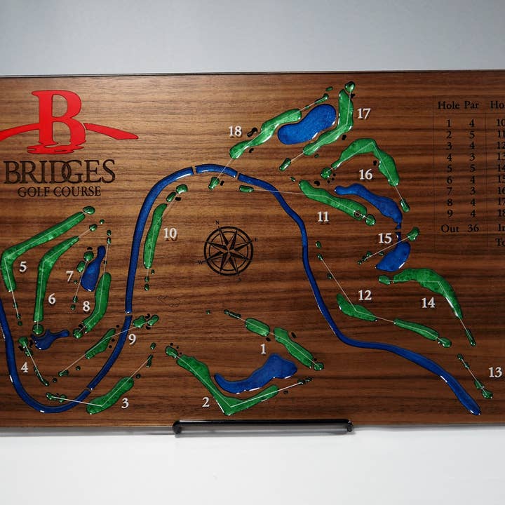 Custom 18 Hole Golf Course Map for wholesale by Barkie Designs