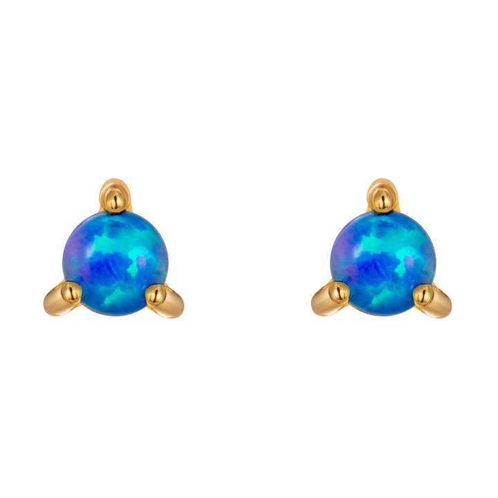 Heilo Jewelry - Wholesale Stud/Post Earrings - Opal Stud Earrings | Vivi Dark Blue