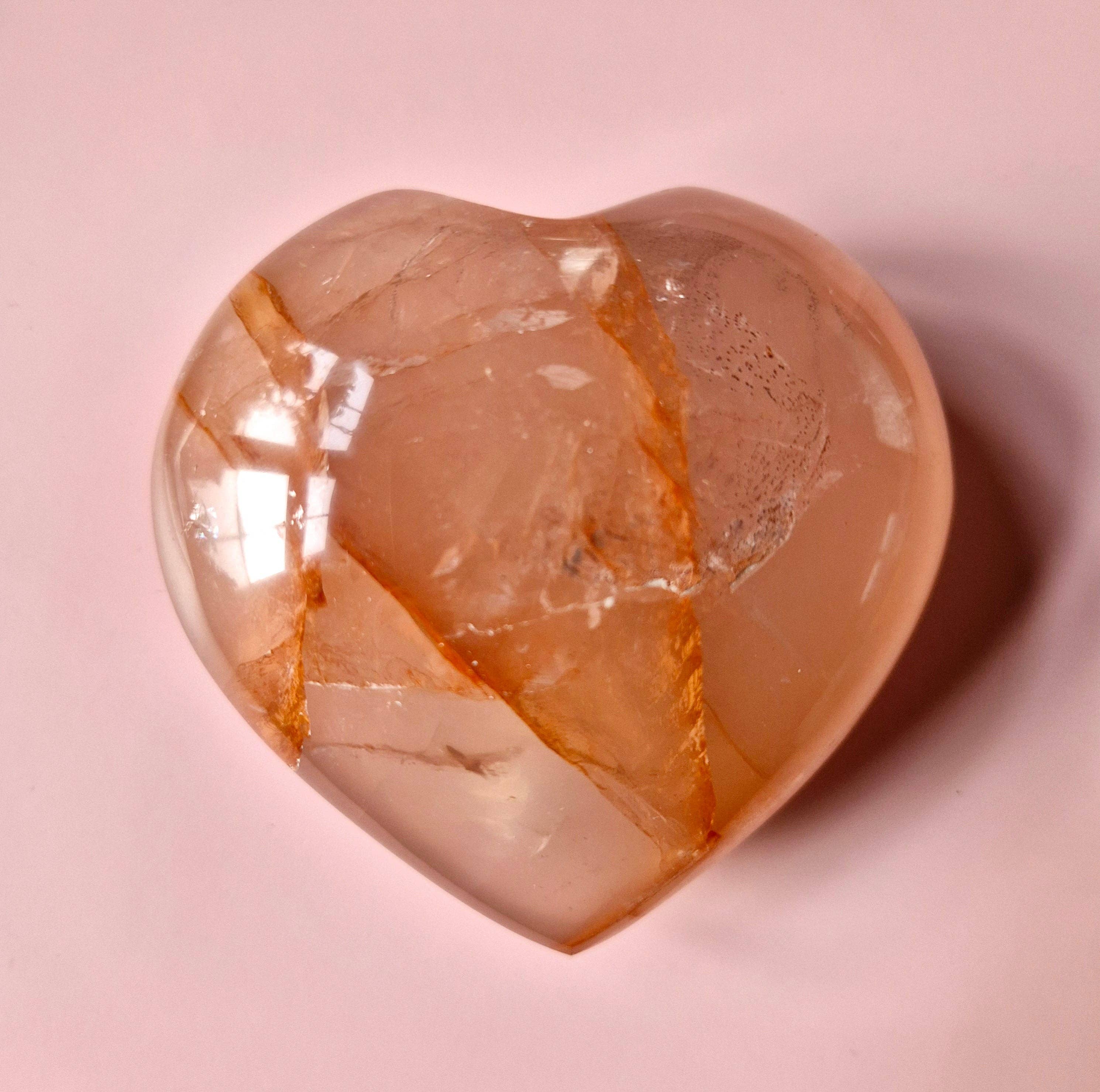 Moonlight Gemstones - Venta al por mayor Piedras/cristales espirituales - Corazones grandes de cuarzo fuego con piedra preciosa (El regalo perfecto para San Valentín) Cuarzo hematóide8