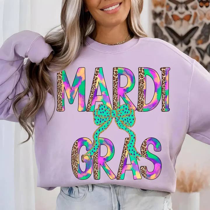 Bow Mardi Gras Words for wholesale by Circus Threads LLC