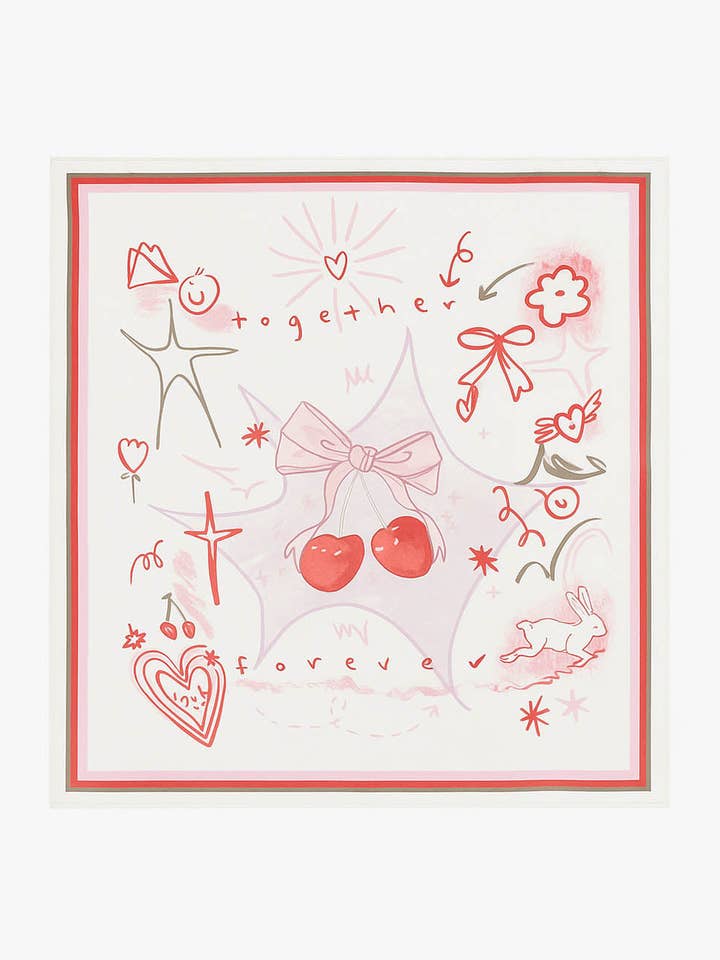 Love Flower Colorful Print Square Scarf DP25F444 for wholesale by Dipped Shop