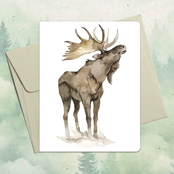 Set di biglietti di auguri fatti a mano con alci per la vendita all'ingrosso da parte di Soul Familiar