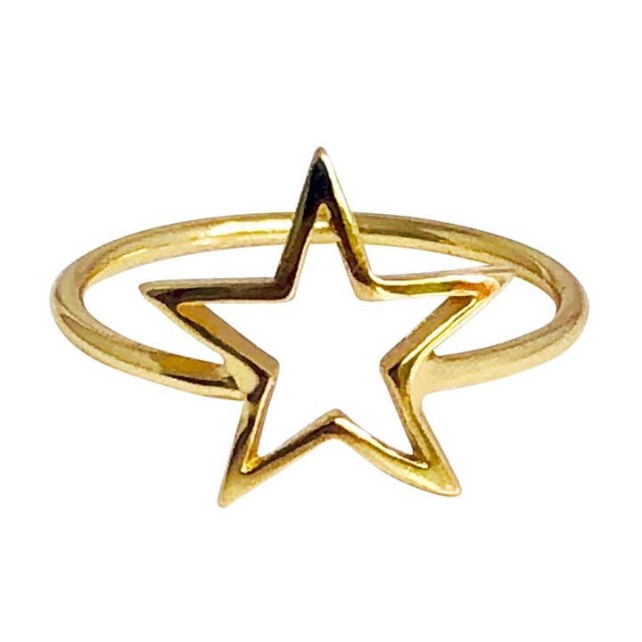 14K Gold Plated Star Band Ring 925 Sterling Silver for wholesale by Modern Opus