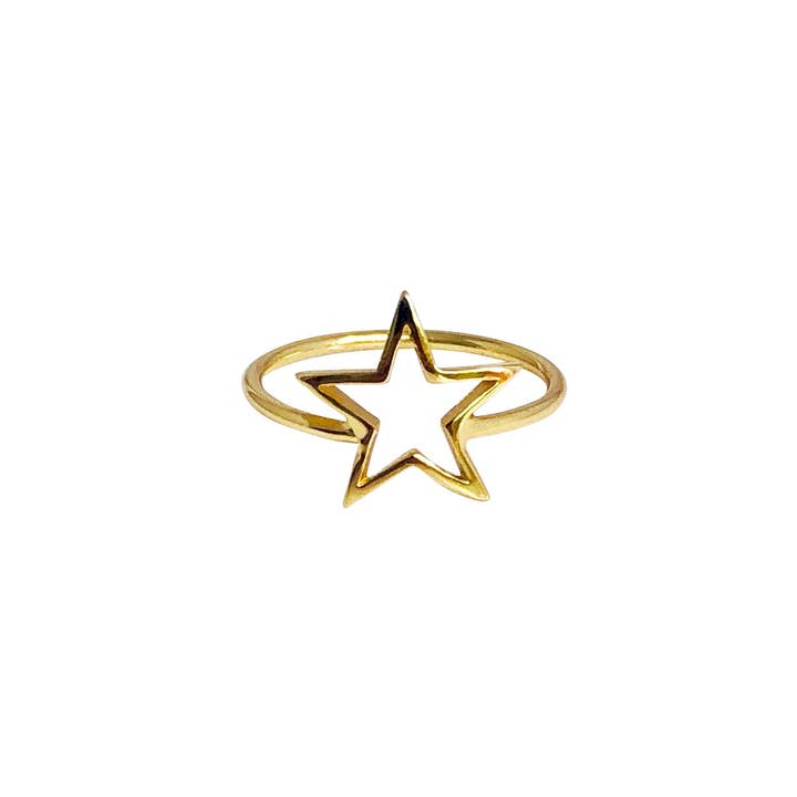 14K Gold Plated Star Band Ring 925 Sterling Silver for wholesale by Modern Opus