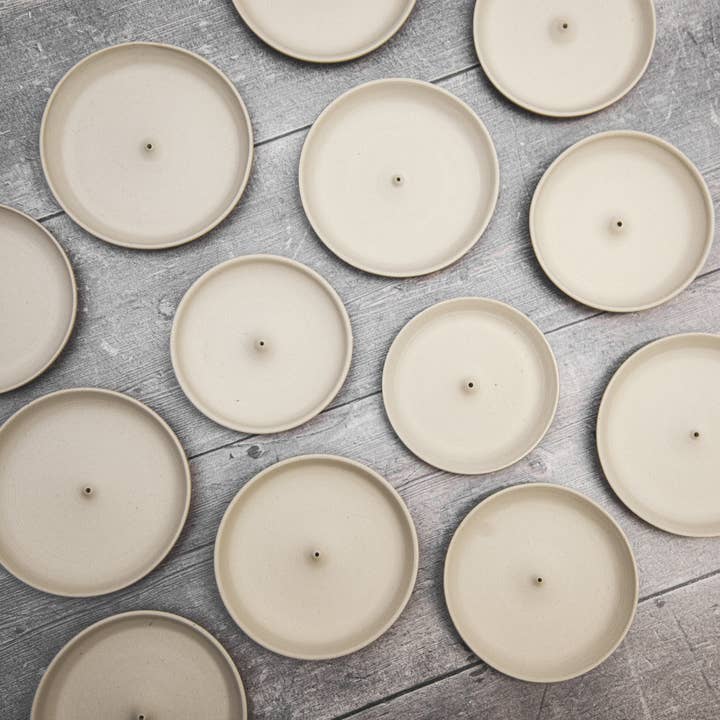 Ceramic Naked Clay Minimalist Stick Incense Holders for wholesale by Melike Carr