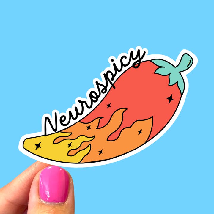 Neurospicy sticker, Neurodiversity sticker for wholesale by Radical Buttons