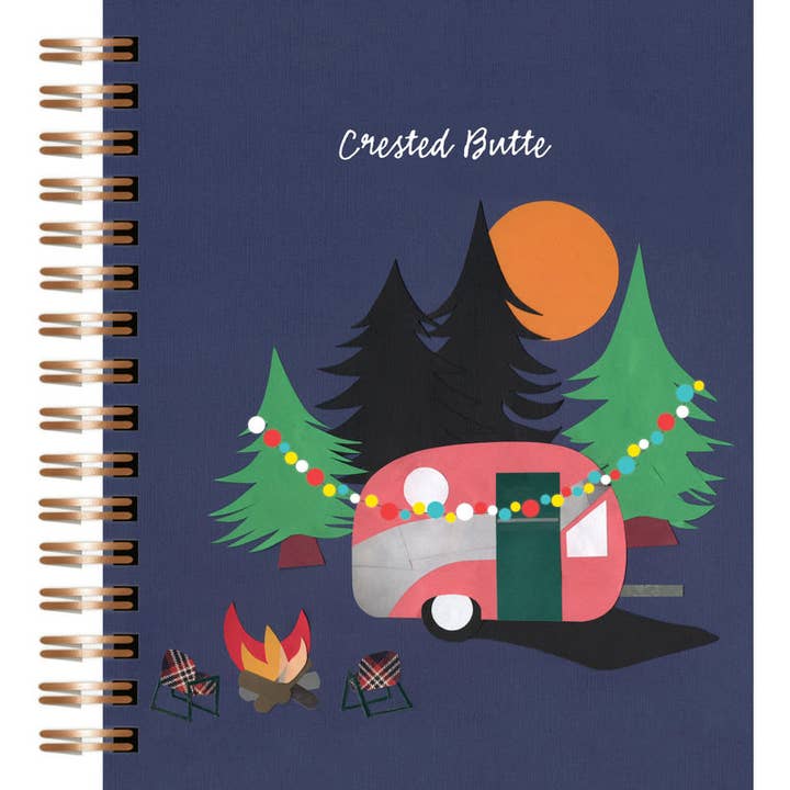 "Crested Butte Happy Camper Notebook" for wholesale by Lilybart LLC