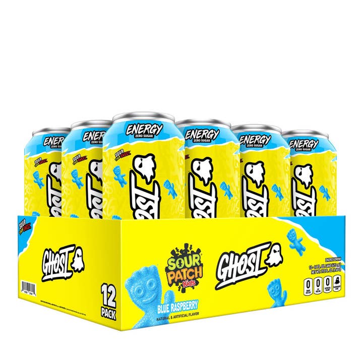 I Got Your Candy - Wholesale Sports/Energy Drink - Ghost Energy Drink Sour Patch Kids Blue Raspberry 16oz -12ct