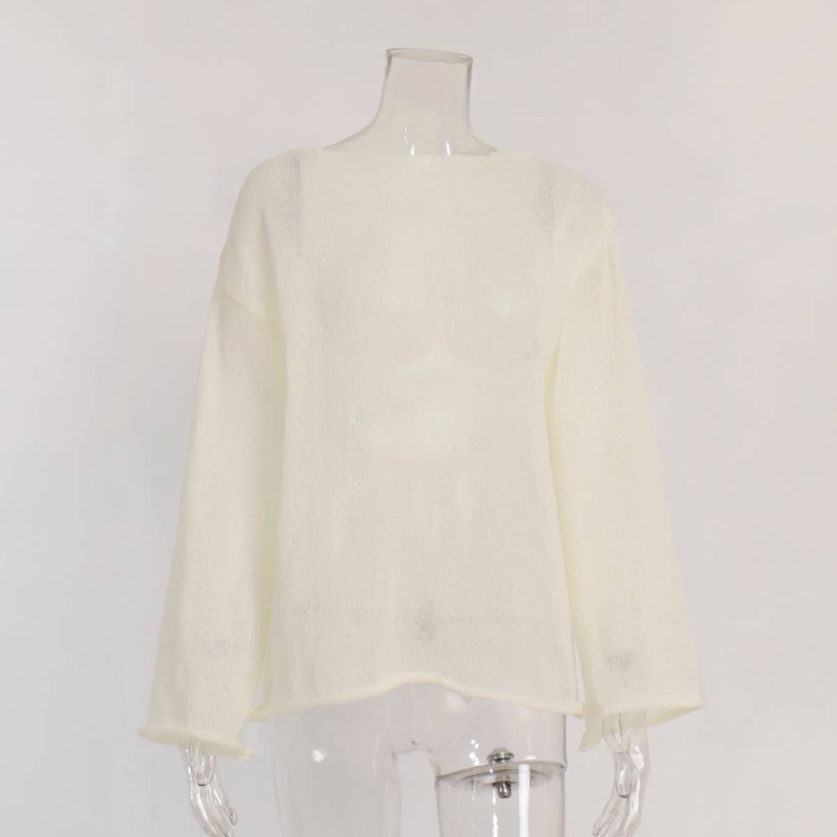 Hope & Sunshine - Wholesale Knit Top - Women's - Hollow Knit Bell Sleeve T-Shirt For Women0