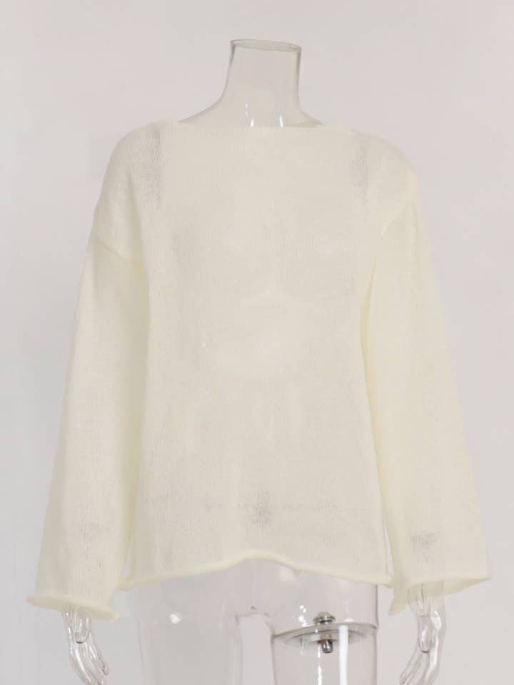 Hope & Sunshine - Wholesale Knit Top - Women's - Hollow Knit Bell Sleeve T-Shirt For Women