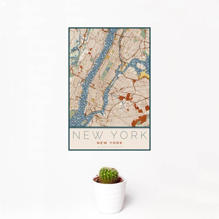 Impresión de mapa de Nueva York NY para venta al por mayor de JACE.design