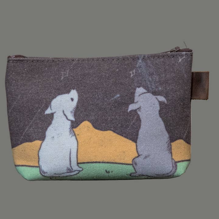 Friends | Hand printed MEDIUM Canvas Pouch for wholesale by In Blue Handmade