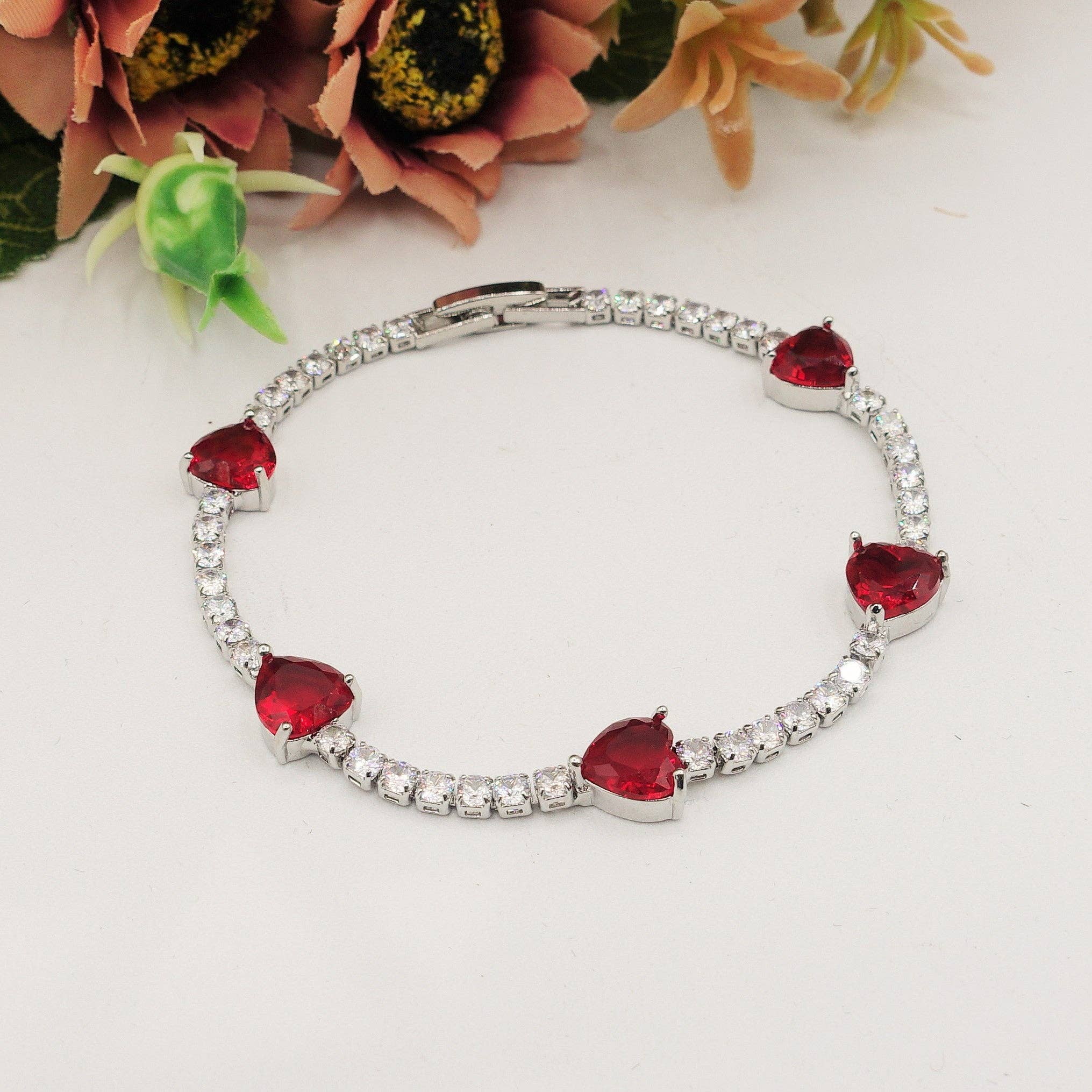 Daemon srls - Wholesale Tennis Bracelet - CORINNE - bracciale tennis cuori alternati con cubic zirconia10