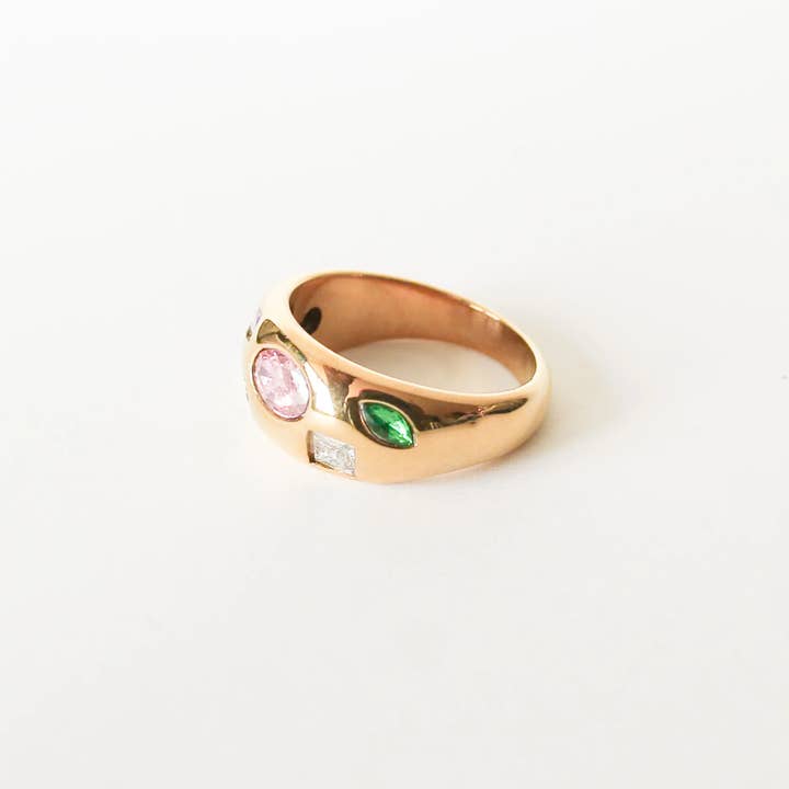 Or Jewelry - Wholesale Multi-Stone Ring - Leo Multicolor Gem Ring