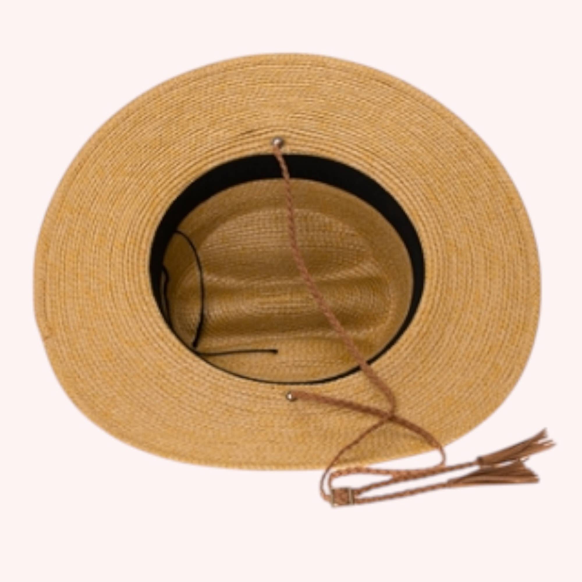Queens INC - Wholesale Straw Hat - Women's - Packable Straw Cowboy Hat w/ Tassel Cord – UPF 50+5