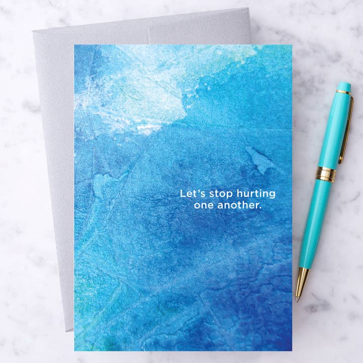 SP09 - “Let's stop hurting one another" Greeting Card for wholesale by Design With Heart