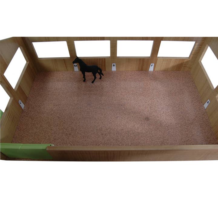 American Hobbies & Merchandising - Wholesale Wood Toy - Kids - Kids Globe 1:32 Scale Wooden Horse stable Toy With 3 Stalls3