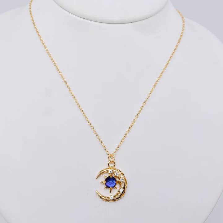 Mio Queena - Wholesale Pendant/Charm Necklace - Fantastical Crystal Star Moon Pendant Necklace - MS6