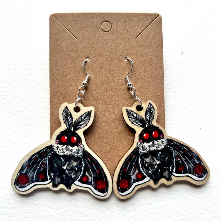 Mothman Earrings for wholesale by Aquabun