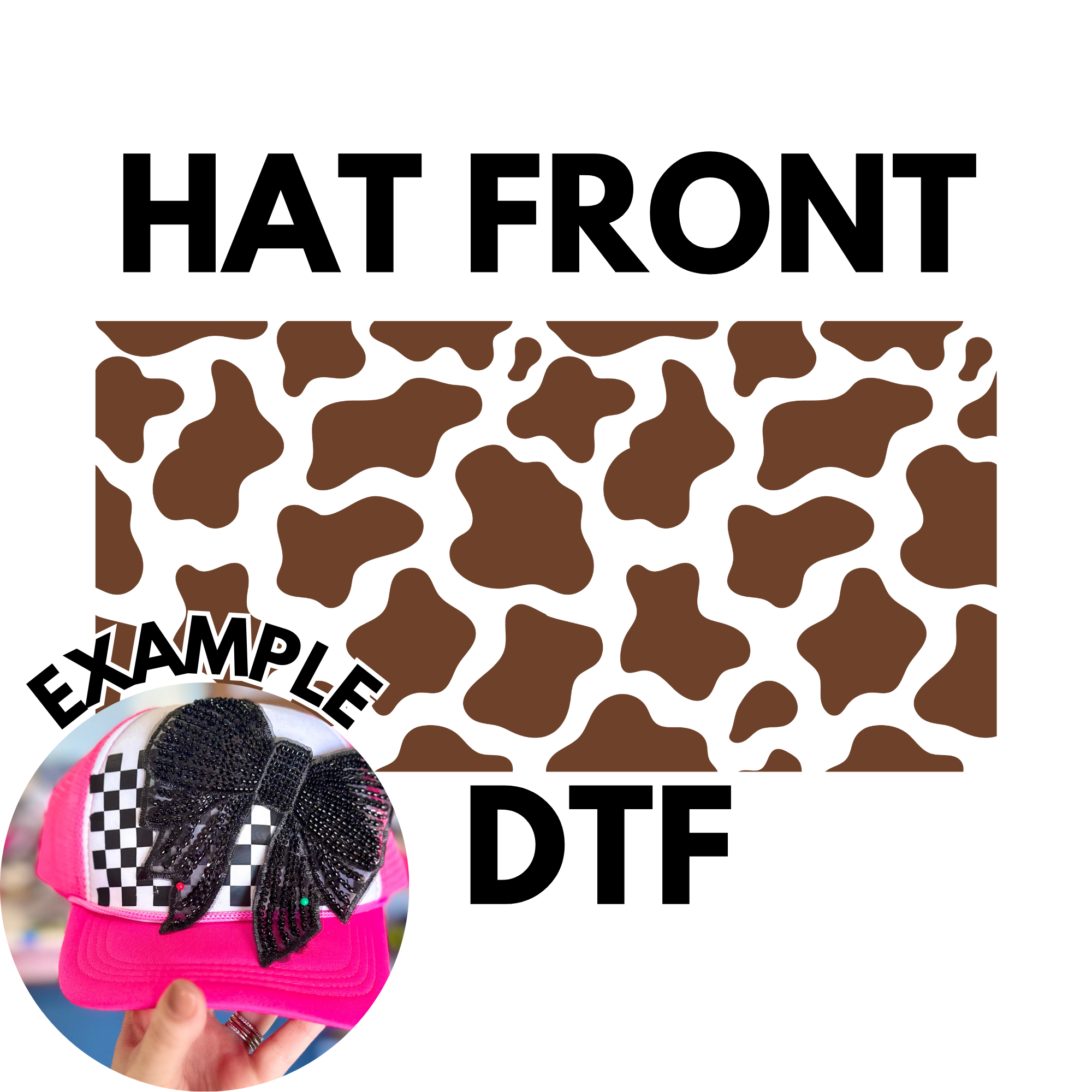 Southern N Savvy - Wholesale Sublimation Transfer - Brown Cow Hat Front DTF0