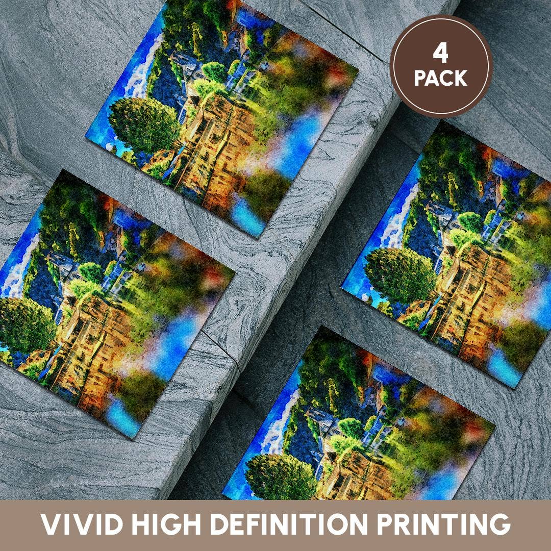 3dRose - Wholesale Coasters - 3dRose, Cathedral On The Water Image of Watercolor Painting, Coaster5
