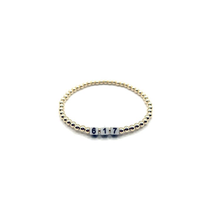 Kaylie Dawn Jewelry - Wholesale Beaded Bracelet - Custom Area Code Zip Code Date Handmade Stretchy Bracelet