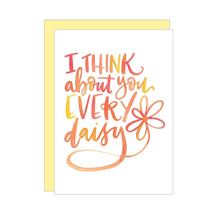 Daisy wenskaart voor wholesale door Katie Elizabeth Lettering