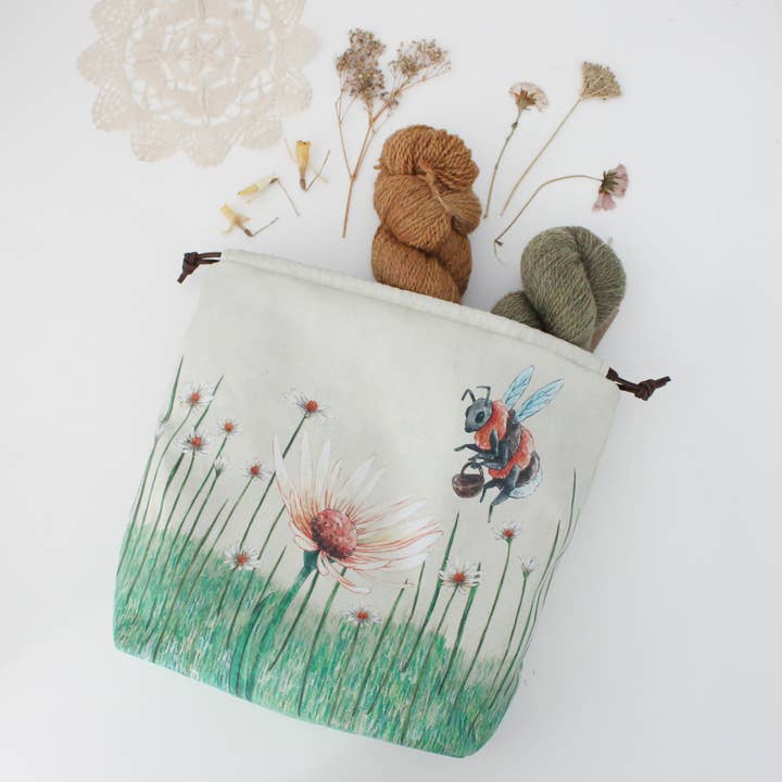 The Blue Rabbit House - Vente Sac à cordon de serrage – unisexe - Bonnie l’abeille bourdon | Sac à projet à cordon | Sac coulissant2