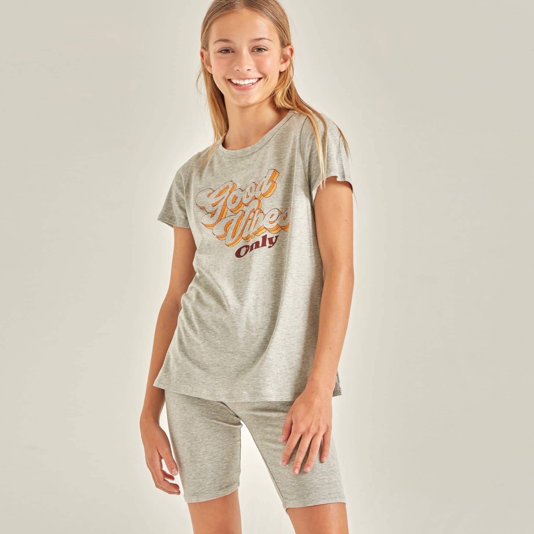 Good Girl - Vente Ensemble haut et short – enfant - Ensemble t-shirt graphique et short de motard Good Vibes Only