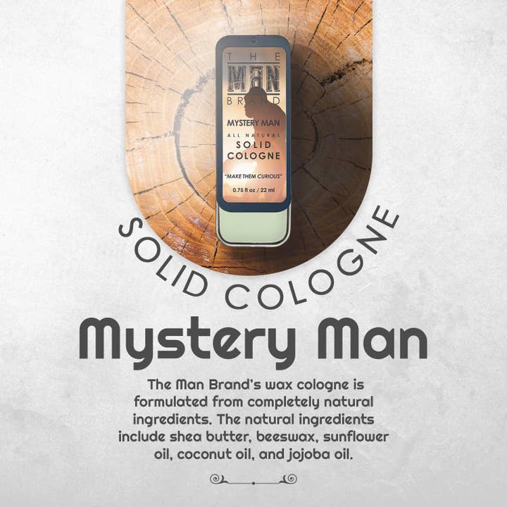 The Man Brand - Wholesale Solid Cologne - Mystery Man Solid Cologne - Vintage Slide Tin - 0.75 Ounce3