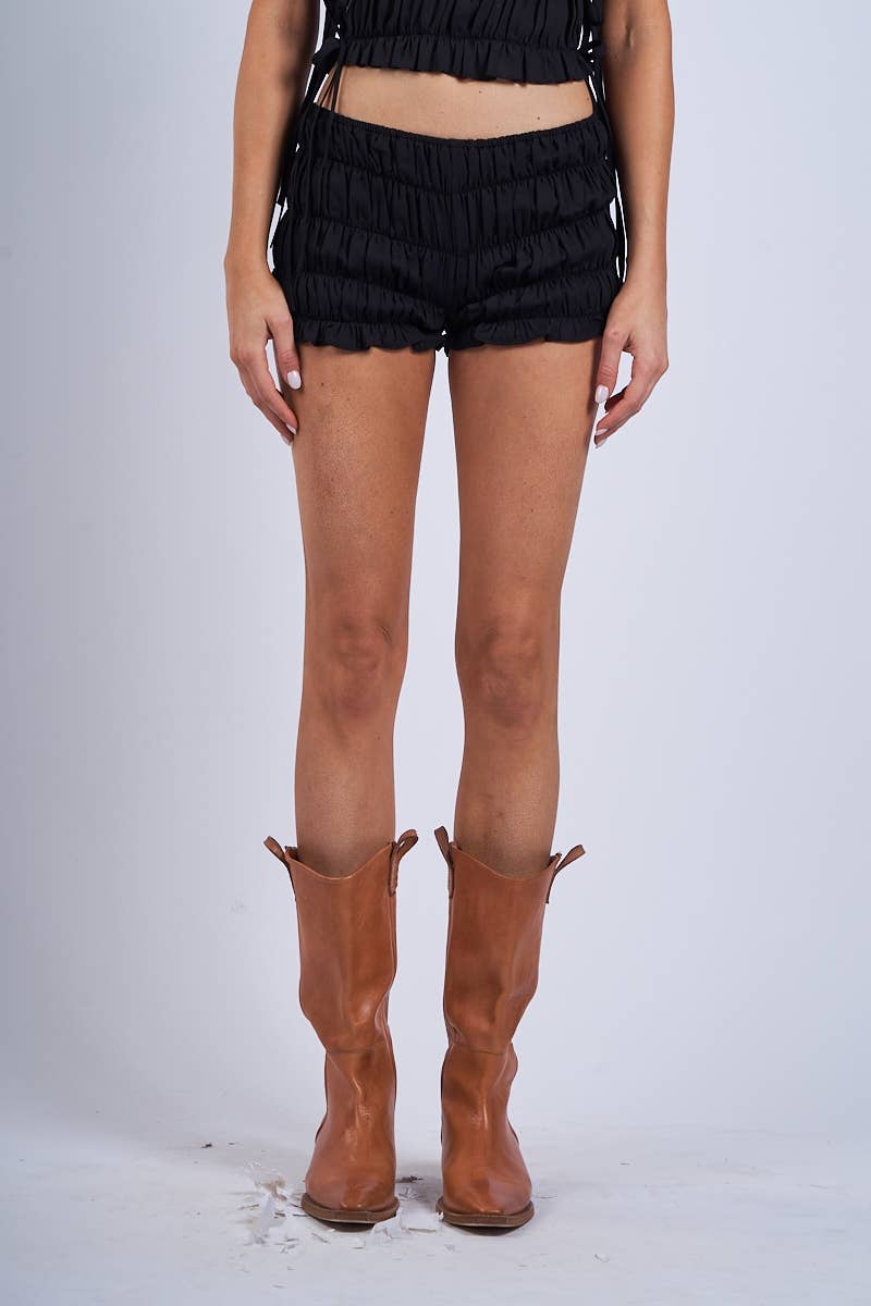 Sky to Moon - Wholesale Shorts - Women's - SOLID COLOR RUFFLE DOWN TIERED MICRO SHORTS6