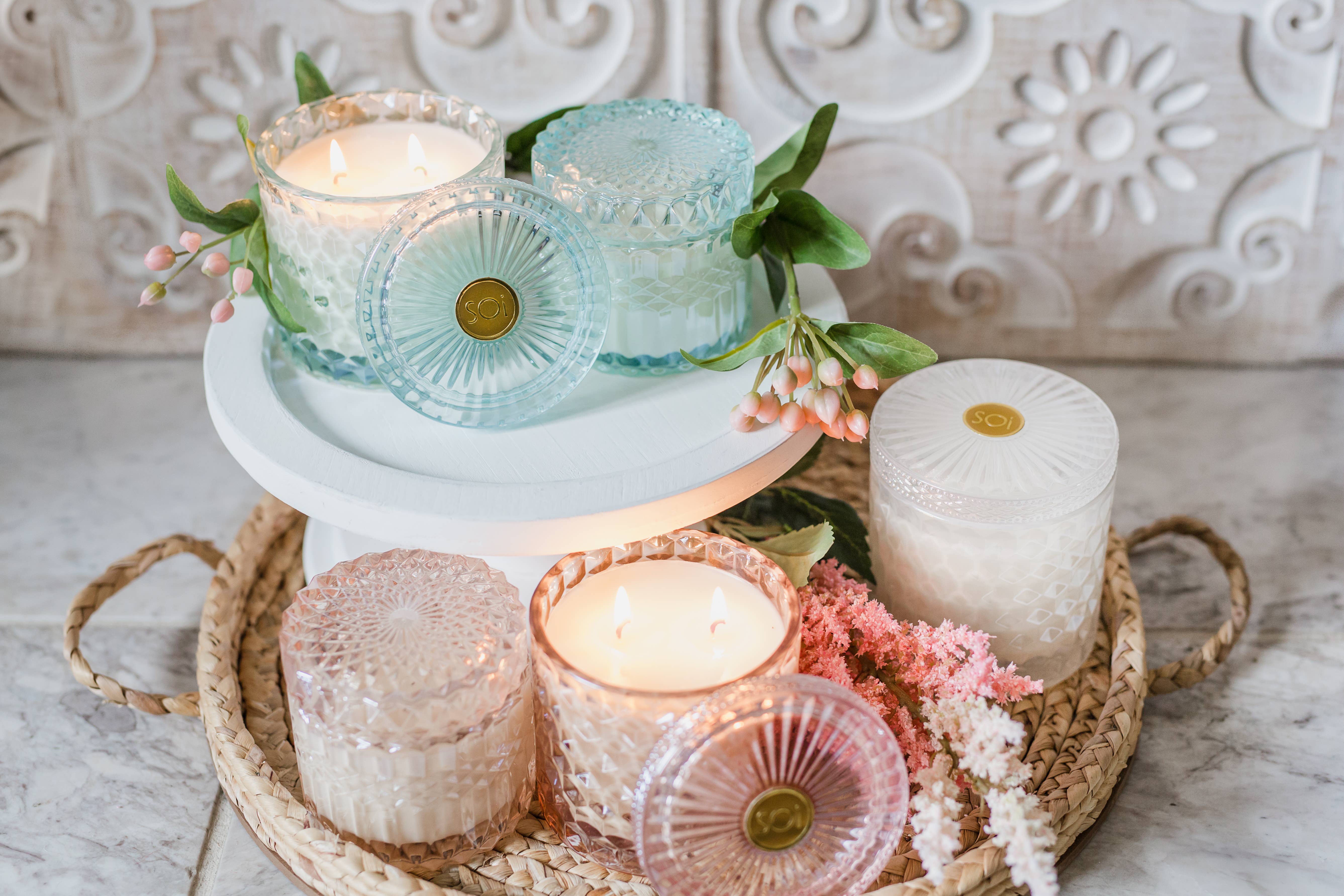 The SOi Company - Vente Bougie en bocal - Bougie scintillante Azure Sands 15 oz à 2 mèches3