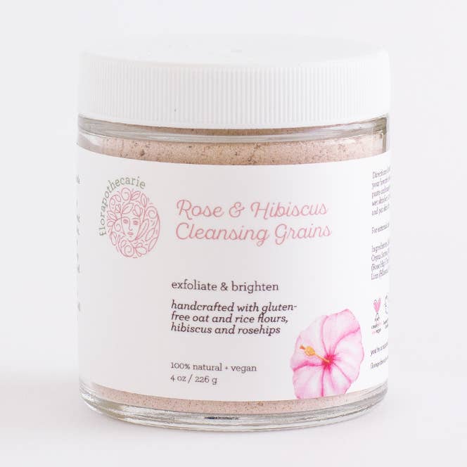 Rose & Hibiscus Cleansing Grains for wholesale by florapothecarie