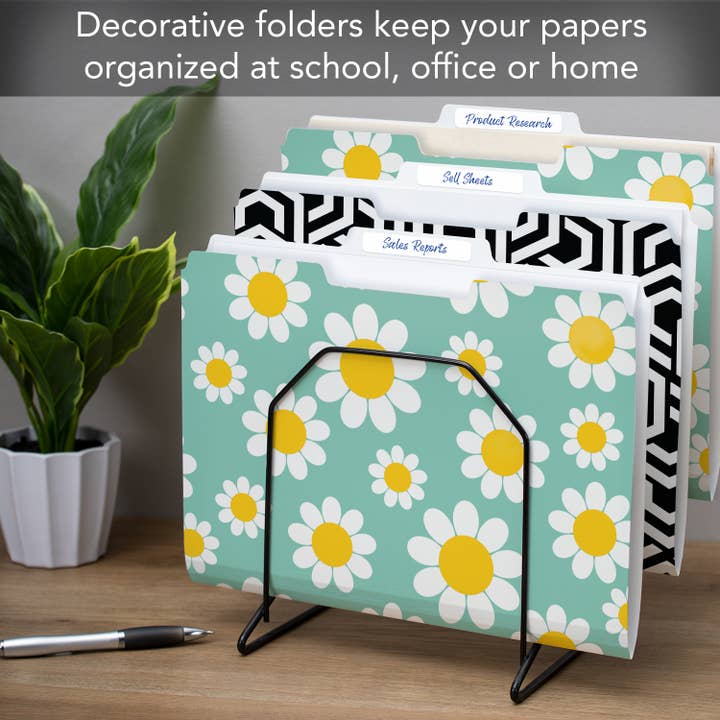 Conimar Promotions - Wholesale Folders - "Daisy" Single Decorative Reusable File Folders 3