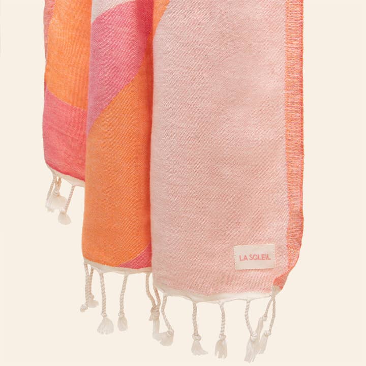 LA SOLEIL - Wholesale Beach towel - Saint-Tropez Rose & Orange Beach Towel5