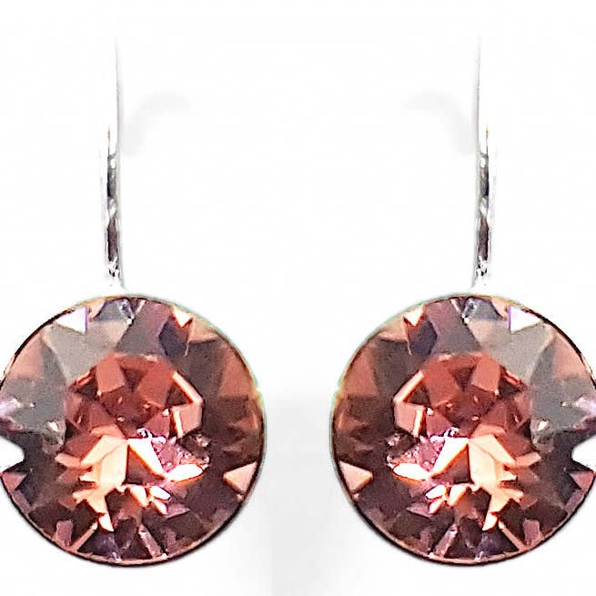 8mm Blush Rose Crystal Oorbellen voor wholesale door Janusch