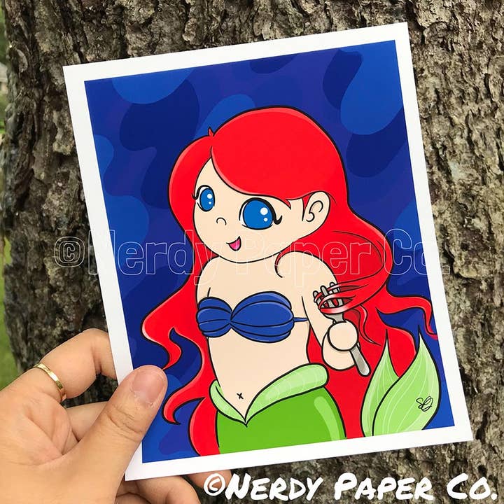 NERDY PAPER CO. - Wholesale Art Print - ARIEL | LITTLE MERMAID- INSPIRED | Art Print- AP010