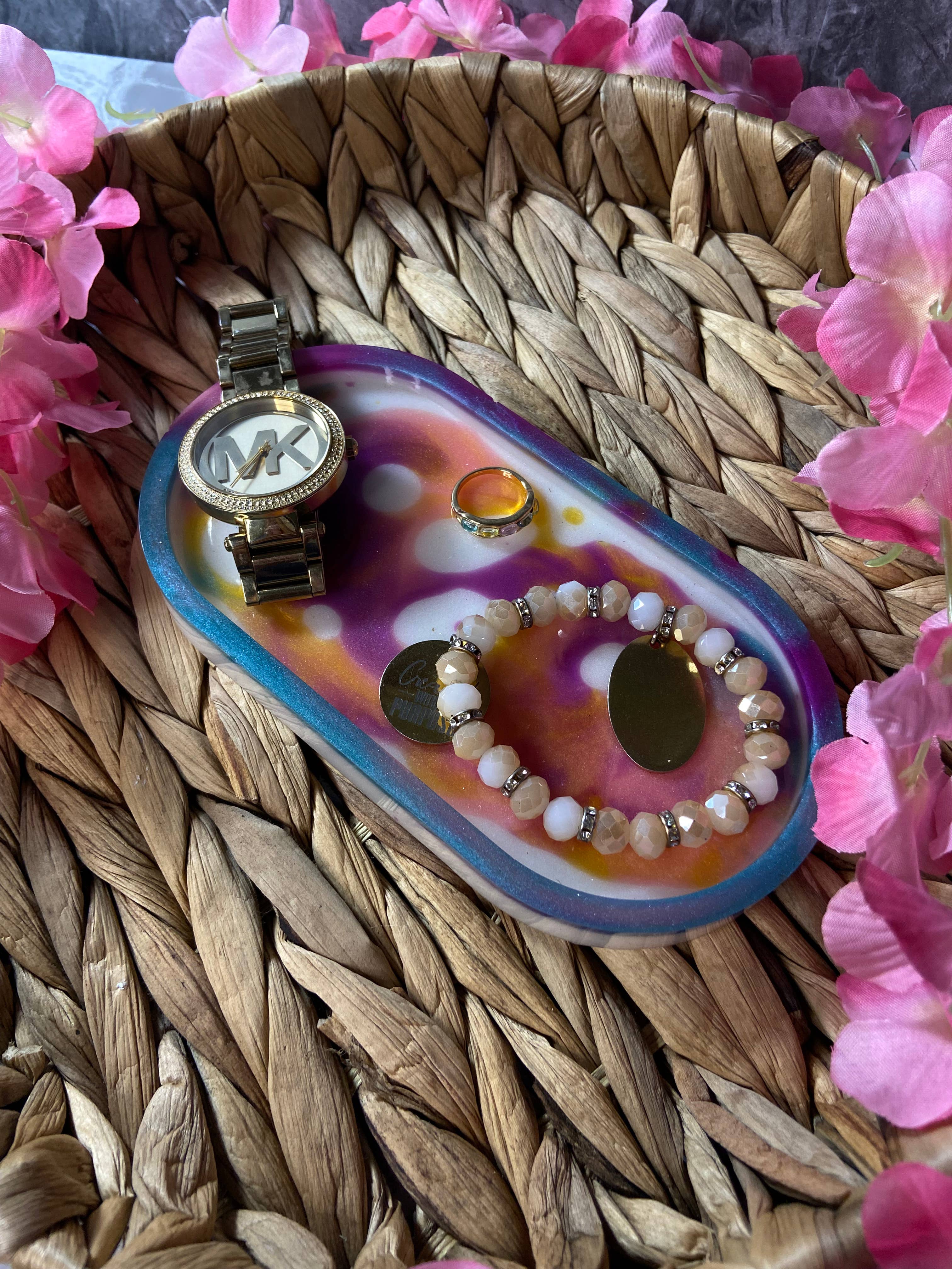 KraftzbyKenzie - Wholesale Jewelry Dish - Colorful Swirl Oval Trinket Tray | Trinket Dish | Catch-All2