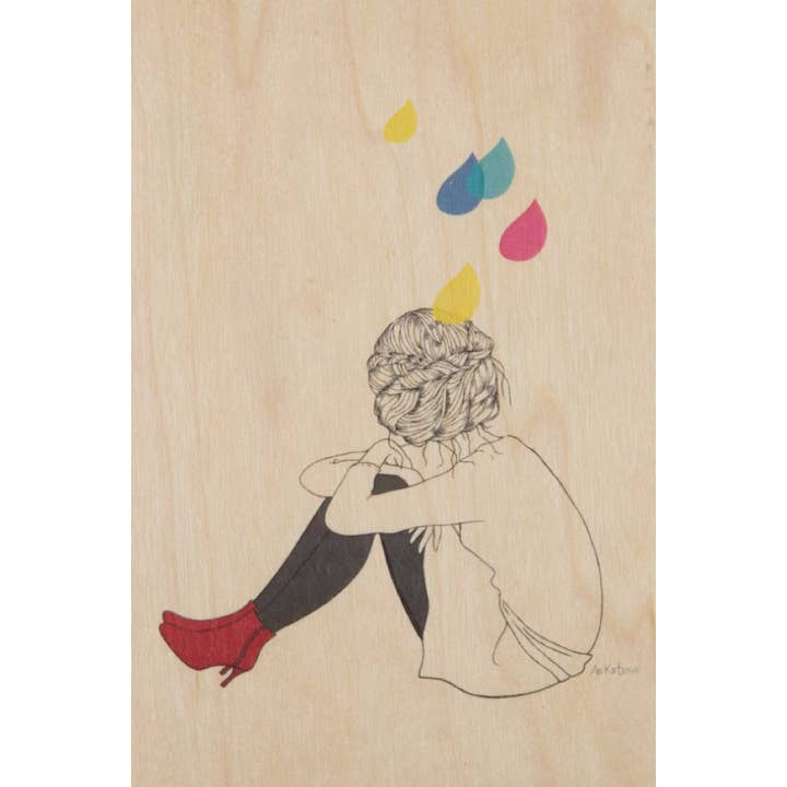 Cartão postal de madeira acima da minha cabeça Redboots por atacado de Woodhi