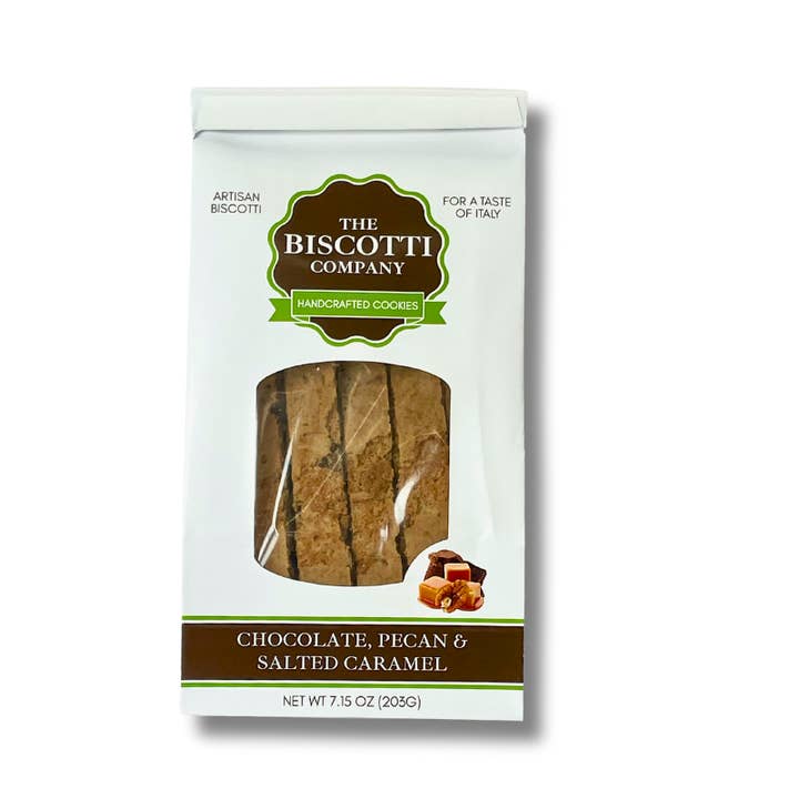 Biscotti - Chocolate Pecan & Salted Caramel - Case 8x7.15 OZ for wholesale by The Biscotti Company