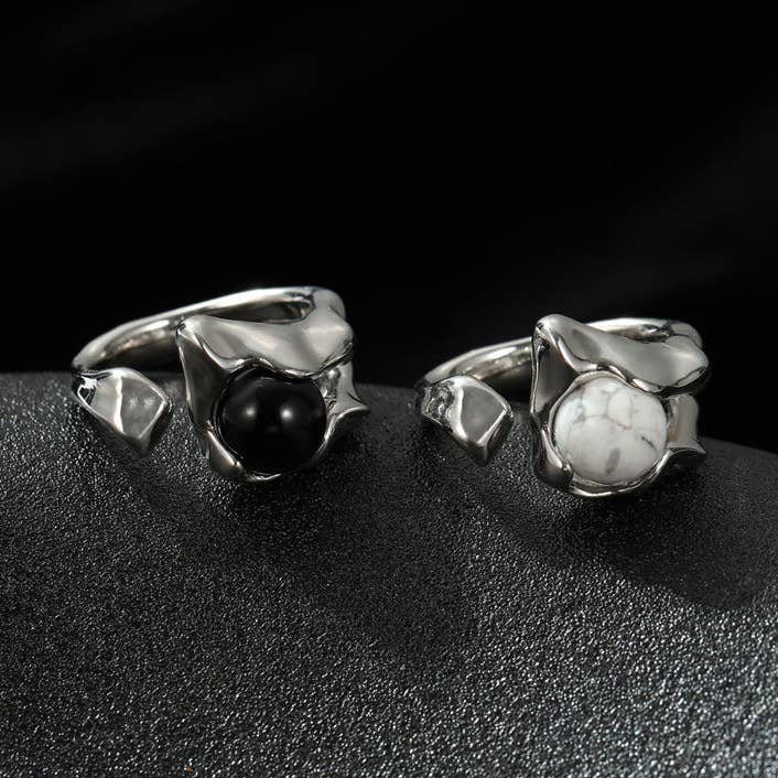 Anello Fidget Spinner con agata turchese in argento Sterling 925 per la vendita all'ingrosso da parte di Perimade & Co. LLC