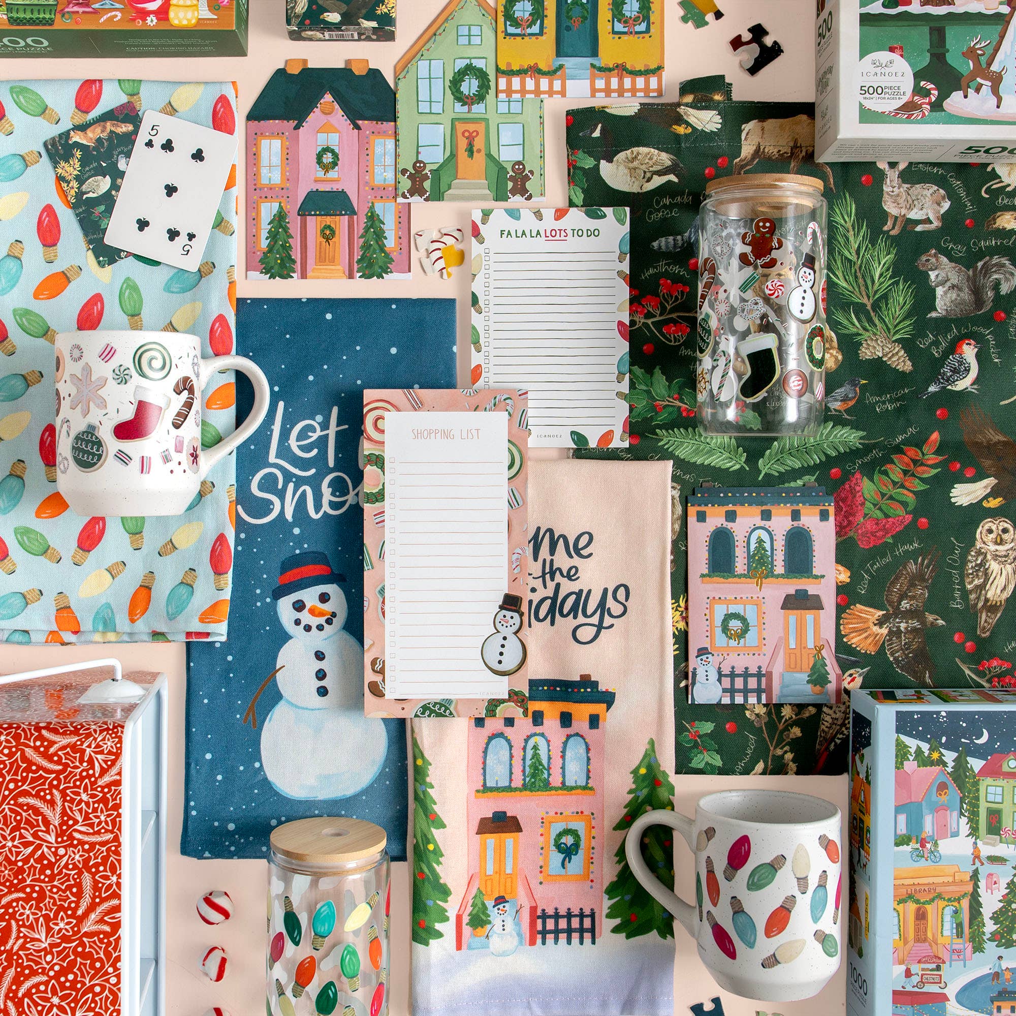 1canoe2 | One Canoe Two Paper Co. - Wholesale Tote Bag - Women's - Winter Flora & Fauna Canvas Tote Bag2