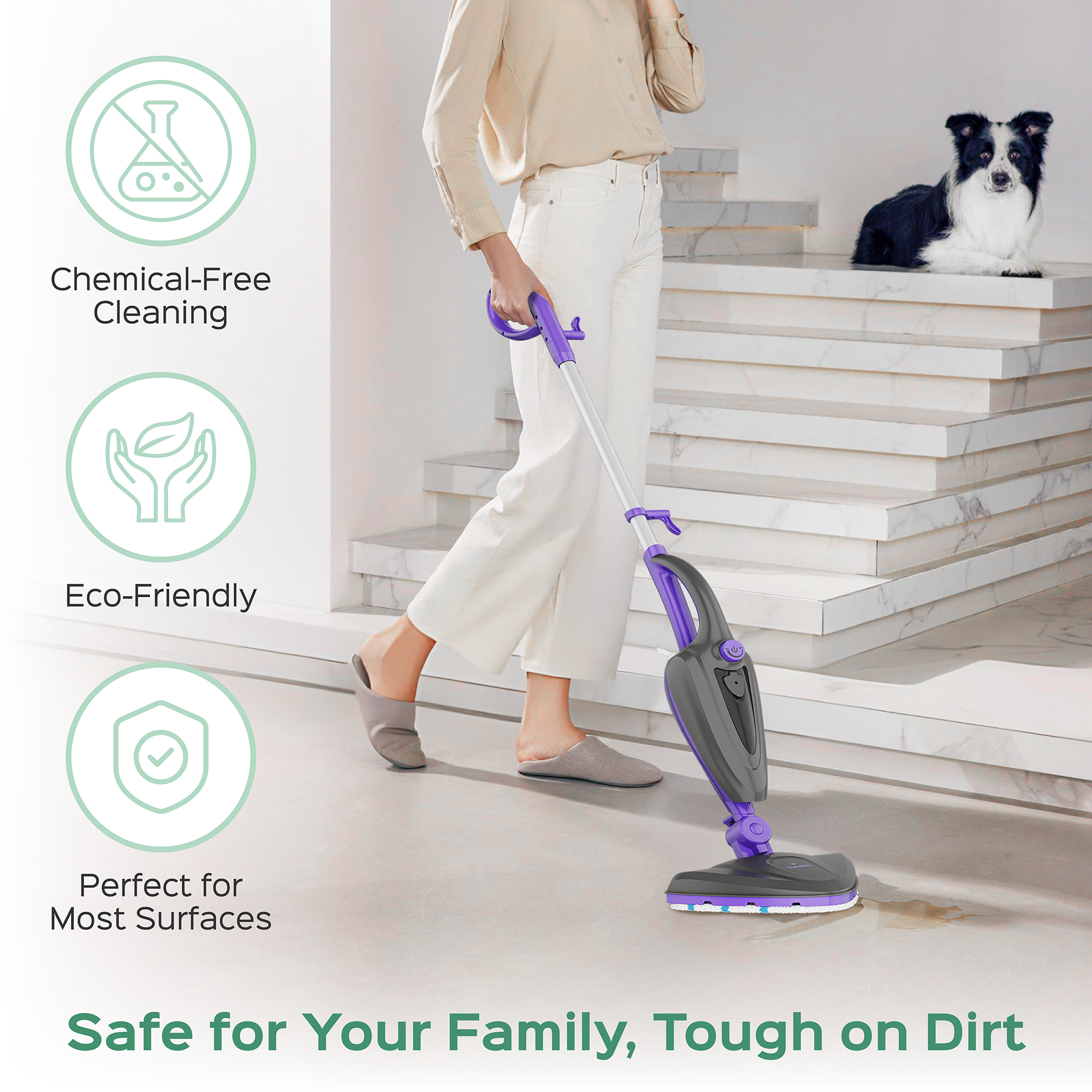 Productech - Wholesale Mop - Turonic ST3 10-in-1 Steam Mop - 1500W, 110°C Floor Steamer4